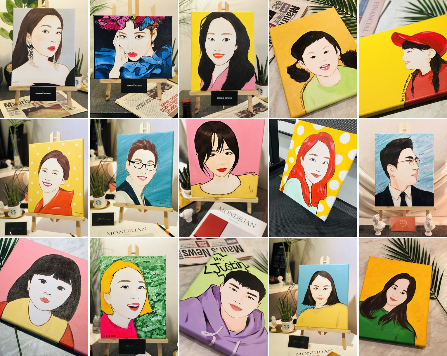 팝아트 초상화 실제 수업 및 작품